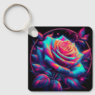 Porte-clés Rose Néon Vibrant