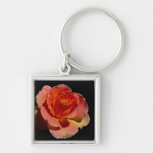 Porte-clés Rose orange 2 (Devant)