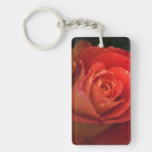 Porte-clés Rose Orange Rouge Botanique Sombre Myst