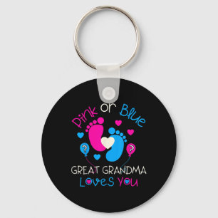 Porte-clés Rose Ou Bleu Grand Grand-Mère Vous Aime Chemise Ge