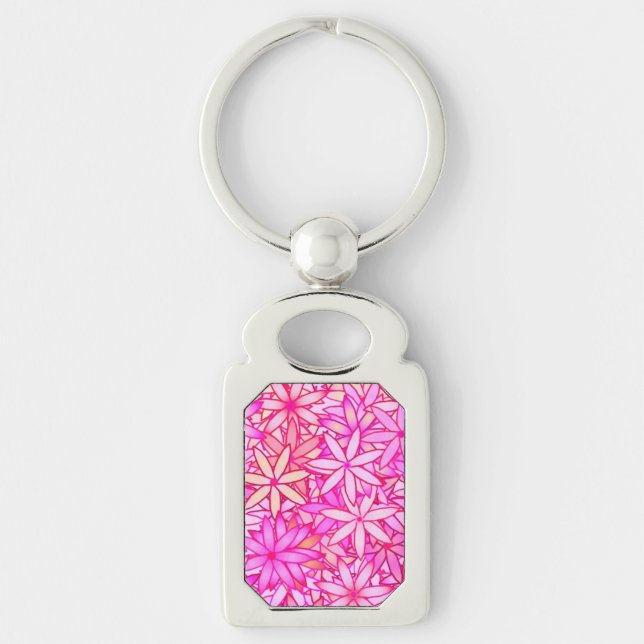 Porte-clés rose, pêche, orchidée et fleurs de corail (Devant)