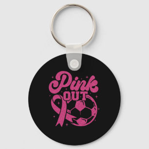 Porte-clés Rose pour botter pour une guérison Football Cancer