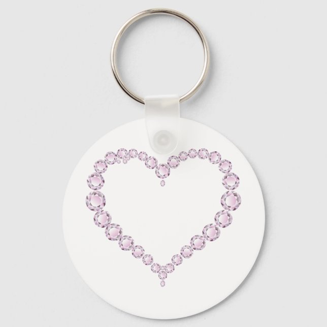 Porte-clés Rose Quartz Gem Heart (Recto)