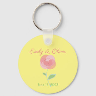Porte-clés Rose rose mignonne design dans un style moderne