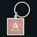 Porte-clés Rose Rose Parties scintillant Or & Monogramme étin<br><div class="desc">Parties scintillant Rose Rose Gold Faux et Porte - clé élégant. Ces Porte - clés peuvent être customisés pour inclure votre nom initial et prénom et sont une douche de mariée parfaite,  une fête de bachelorette ou une fête d'anniversaire.</div>