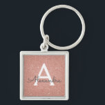 Porte-clés Rose Rose Parties scintillant Or & Monogramme étin<br><div class="desc">Parties scintillant Rose Rose Gold Faux et Porte - clé élégant. Ces Porte - clés peuvent être customisés pour inclure votre nom initial et prénom et sont une douche de mariée parfaite,  une fête de bachelorette ou une fête d'anniversaire.</div>