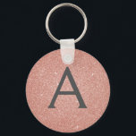 Porte-clés Rose Rose Parties scintillant Or & Monogramme étin<br><div class="desc">Parties scintillant Rose Rose Gold Faux et Porte - clé élégant. Ces Porte - clés peuvent être customisés pour inclure votre nom initial et prénom et sont une douche de mariée parfaite,  une fête de bachelorette ou une fête d'anniversaire.</div>