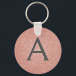 Porte-clés Rose Rose Parties scintillant Or & Monogramme étin<br><div class="desc">Parties scintillant Rose Rose Gold Faux et Porte - clé élégant. Ces Porte - clés peuvent être customisés pour inclure votre nom initial et prénom et sont une douche de mariée parfaite,  une fête de bachelorette ou une fête d'anniversaire.</div>