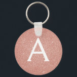 Porte-clés Rose Rose Parties scintillant Or & Monogramme étin<br><div class="desc">Parties scintillant Rose Rose Gold Faux et Porte - clé élégant. Ces Porte - clés peuvent être customisés pour inclure votre nom initial et prénom et sont une douche de mariée parfaite,  une fête de bachelorette ou une fête d'anniversaire.</div>