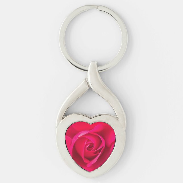 Porte-clés Rose rose rouge romantique v2 (Devant)