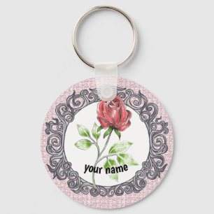 Porte-clés Rose rouge