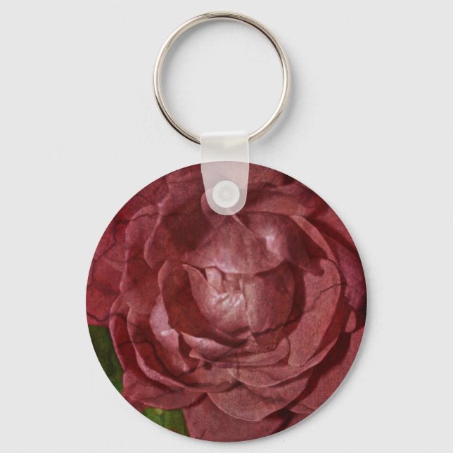 Porte-clés Rose rouge fissurée par Shirley Taylor (Recto)