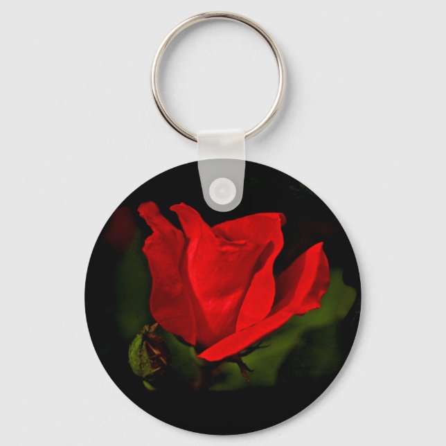 Porte-clés Rose rouge - Passion noire (Recto)