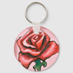 Porte-clés Rose rouge simple