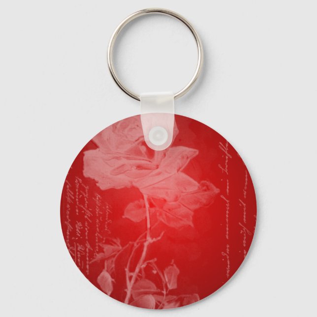 Porte-clés Rose rouge Valentine (Recto)