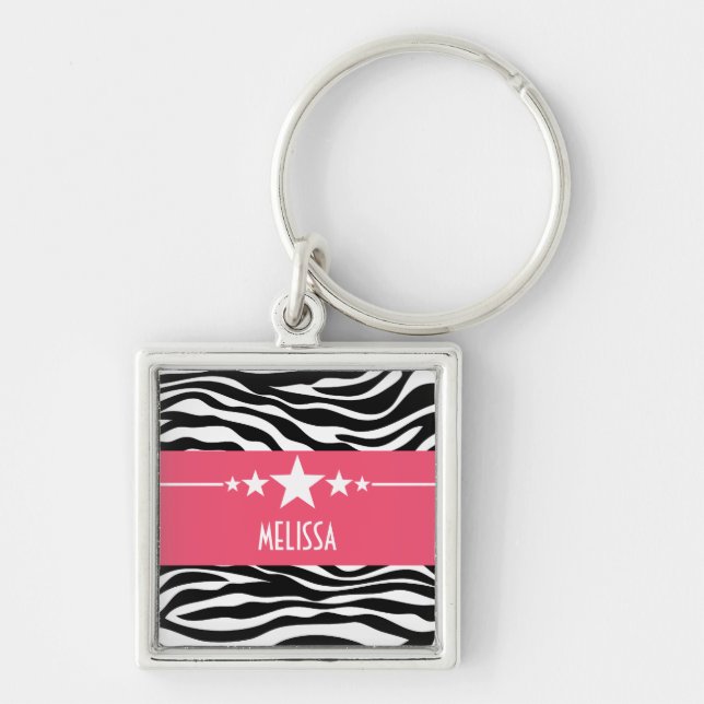 Porte-clés Rose Sassy Star Zebra Premium Porte - clé (Devant)
