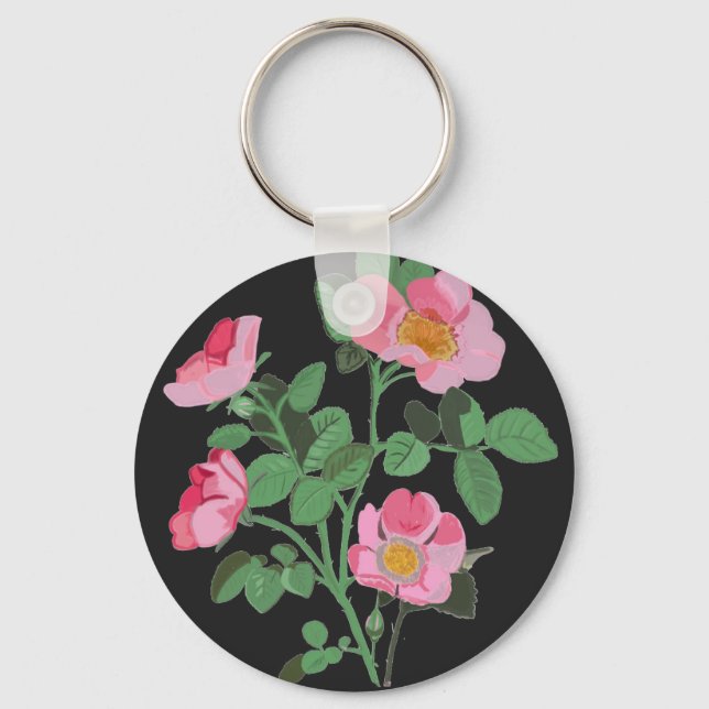 Porte-clés Rose sauvage rose chintzy (Recto)