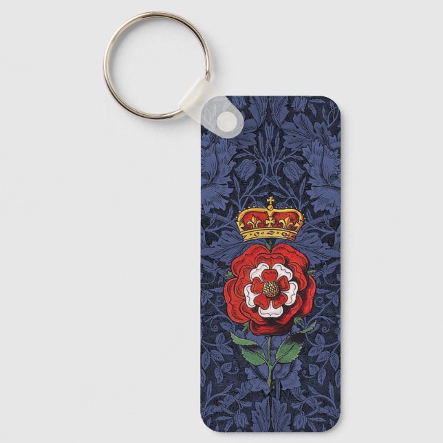 Porte-clés Rose Tudor rouge et blanc (Recto)