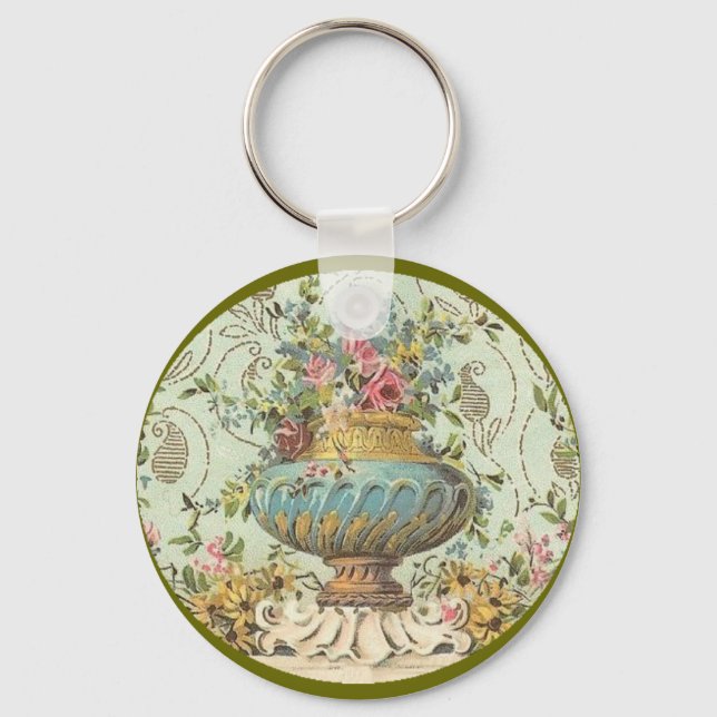 Porte-clés Rose victorien Vase Porte - clé (Recto)