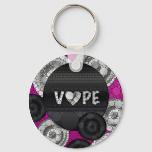 Porte-clés Rose violet noir 3D Vape Coeur