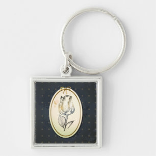 Porte-clés Rosebud vintage en noir, porte - clé