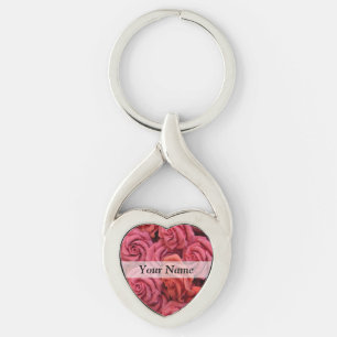 Porte-clés Roses à fleurs roses