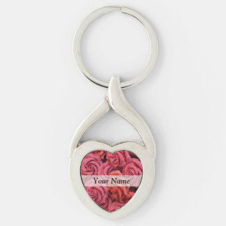 Porte-clés Roses à fleurs roses