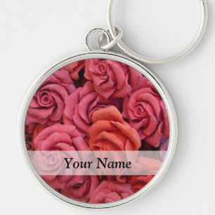 Porte-clés Roses à fleurs roses
