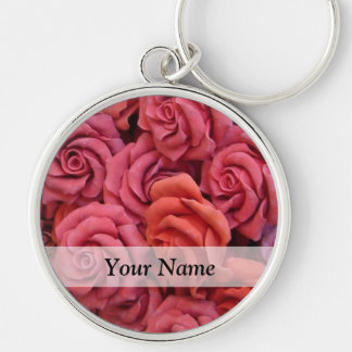 Porte-clés Roses à fleurs roses