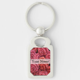 Porte-clés Roses à fleurs roses
