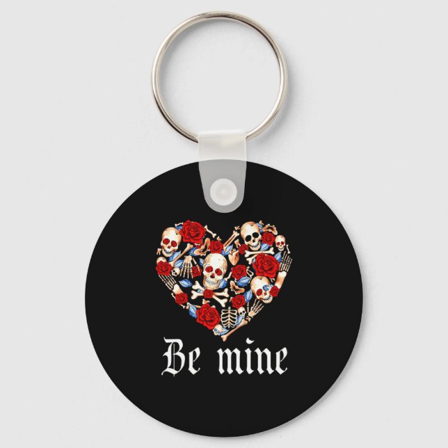Porte-clés Roses And Skulls Heart Gothic Style Valentine Be M (Recto)