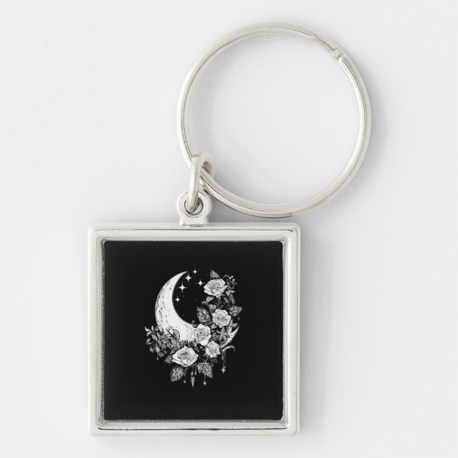 Porte-clés Roses de lune - Goth romantique - Whimsigoth Witch (Devant)