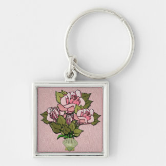 Porte-clés Roses roses roses dans le Vase de coquillage