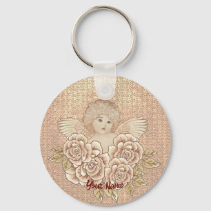 Porte-clés Roses vintages Cherub Angel
