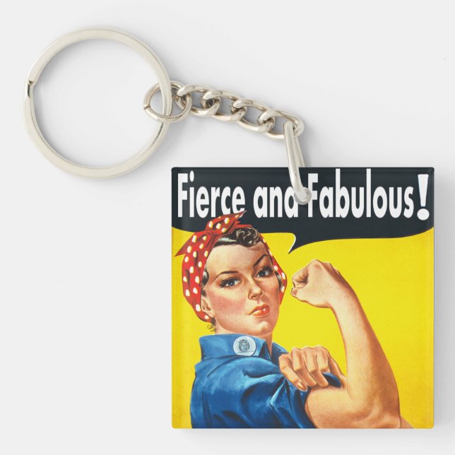 Porte-clés Rosie Le Riveter Fierce et Fabulous (Devant)
