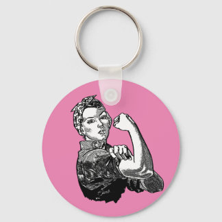 Porte-clés Rosie-The-Riveter Feminist Line-Art Graphic