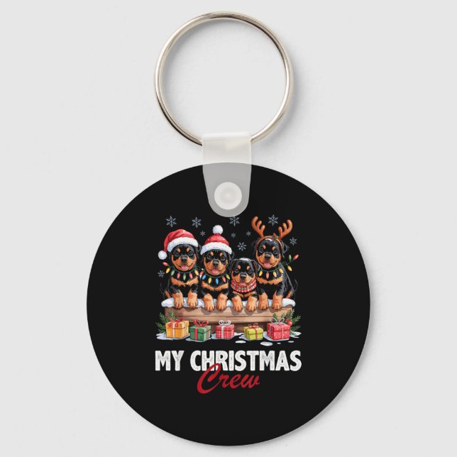 Porte-clés Rottweiler Christmas Crew Funny Dog Lovers Holiday (Recto)