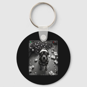 Porte-clés Rottweiler de Noël pris en caméra
