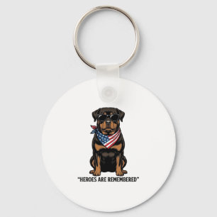 Porte-clés Rottweiler Patriotique Chien Héros Design Vintage_