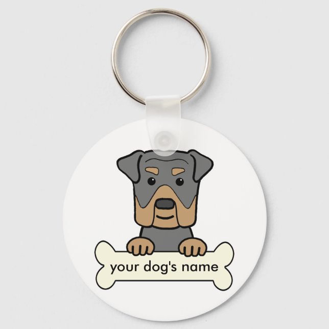 Porte-clés Rottweiler personnalisé (Recto)