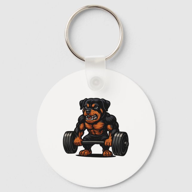 Porte-clés Rottweiler Poids Bodybuilder entraînement Gym D (Recto)