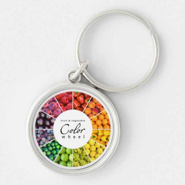 Porte-clés Roue de couleur de fruits et légumes (12 couleurs) (Devant)