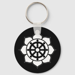 Porte-clés Roue de Dharma de la fleur Lotus