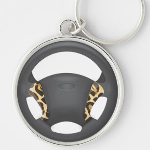 Porte-clés Roue de direction d'impression Jaguar