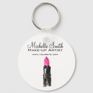 Porte-clés Rouge à lèvres rose et noir chic maquillage