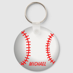 Porte-clés Rouge baseball blanc