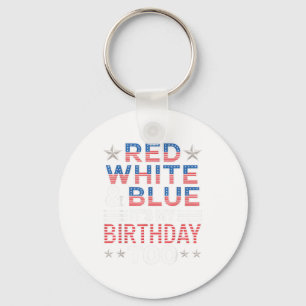 Porte-clés Rouge Blanc & Bleu C'est aussi mon anniversair