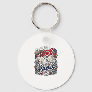 Porte-clés Rouge Blanc & Bières Conception de chemise de bièr