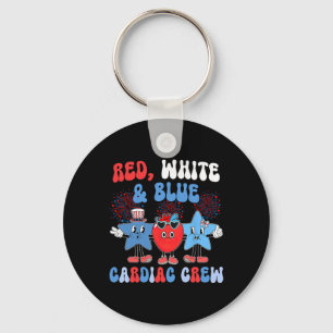 Porte-clés Rouge Blanc Bleu Cardiaque Creux Cardiologie Cath