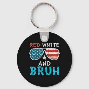 Porte-clés Rouge Blanc Et Bruh Joyeux 4 juillet Patriotique I